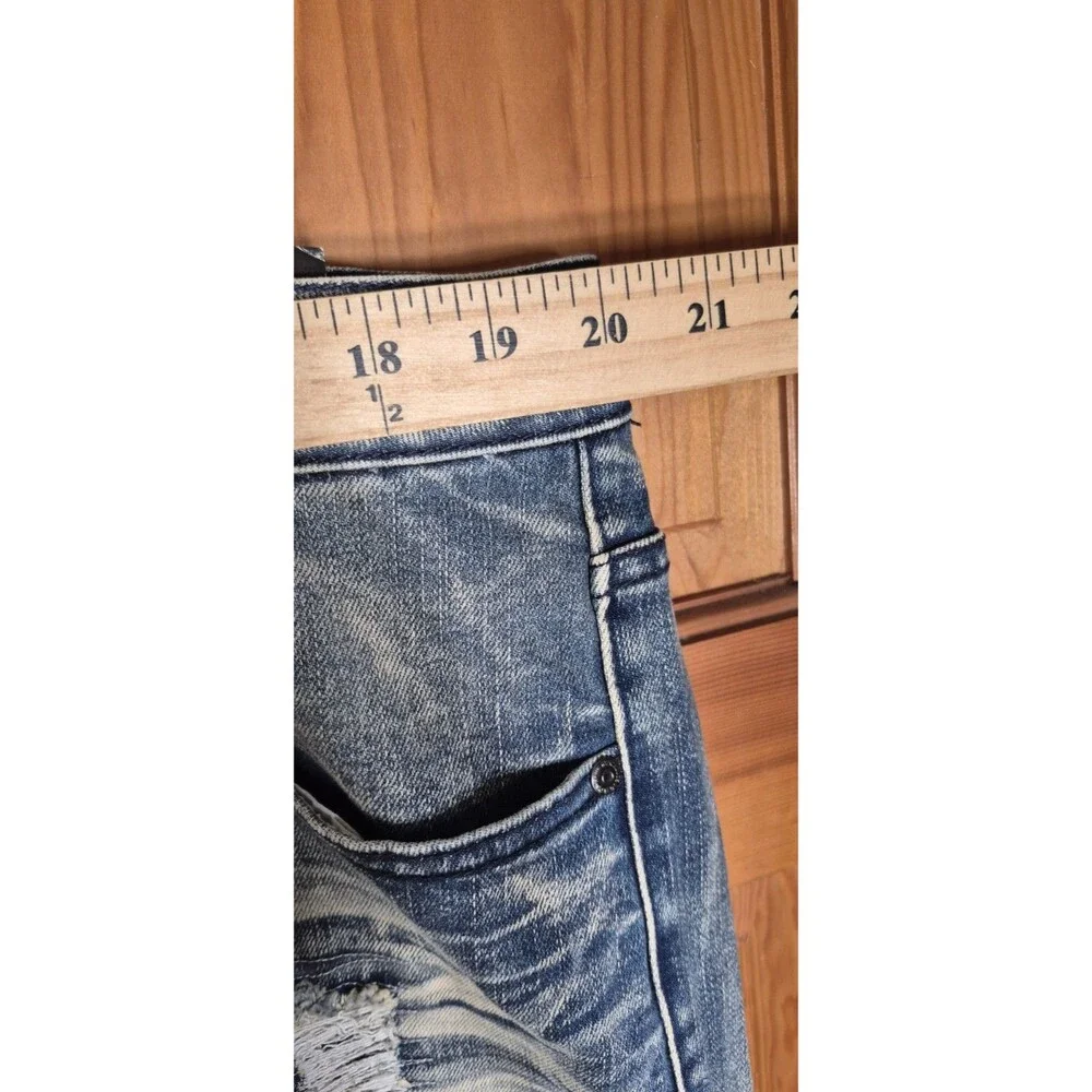 Grindhouse Denim Mens 40x32 Distressed Blue Jeans Stretchy Ripped High Rise NWT - Picture 6 of 12